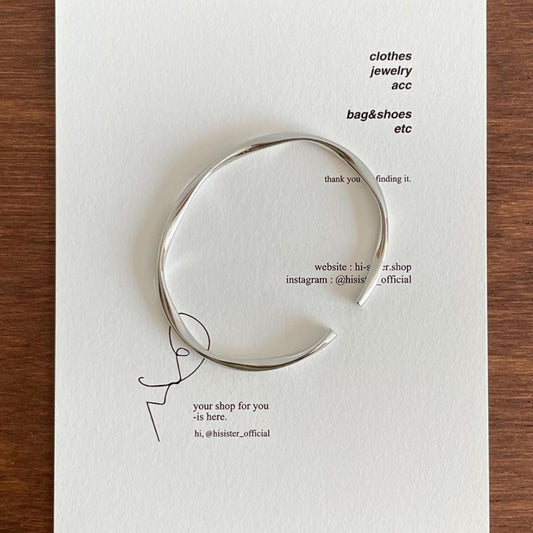 925 Sterling Silver Elegant Open Bangle Bracelet