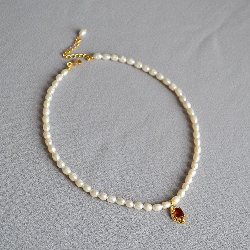 Brass Freshwater Pearl Necklace