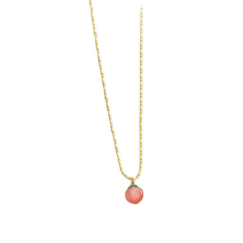 Brass Peach Shaped Necklace