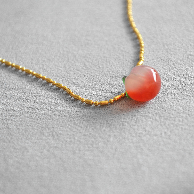 Brass Peach Shaped Necklace