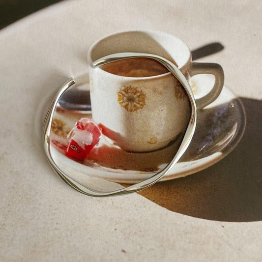 925 Sterling Silver Elegant Open Bangle Bracelet