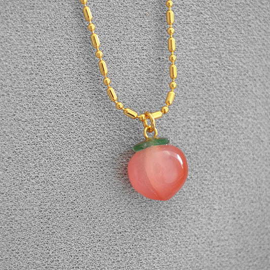 Brass Peach Shaped Necklace