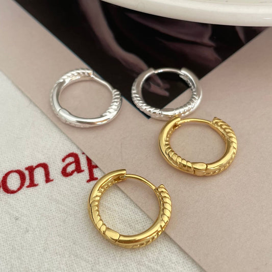 925 Sterling Silver Chic Hoop Earrings