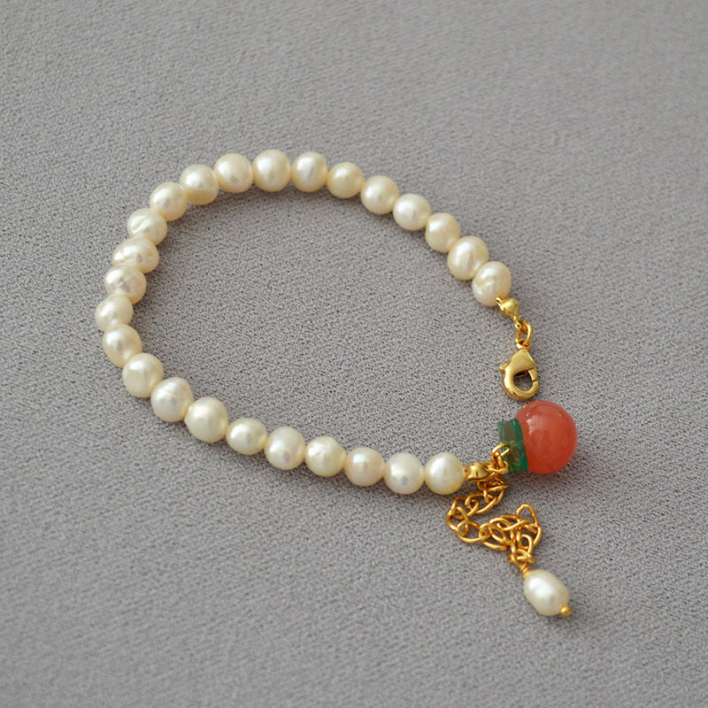 Freshwater Pearl Design Brass Bracelet Bangle