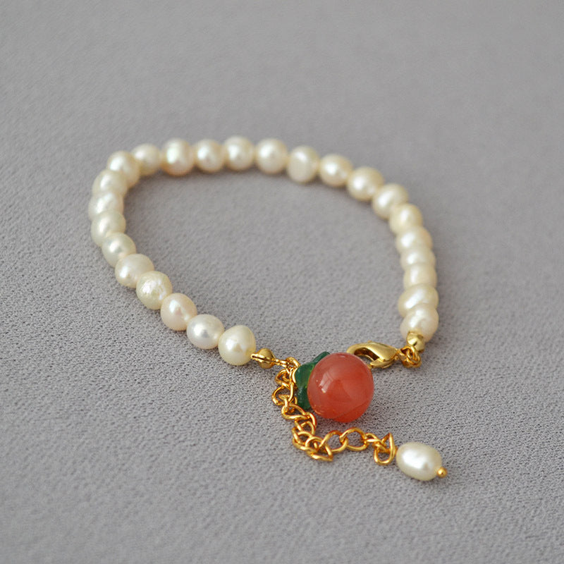 Freshwater Pearl Design Brass Bracelet Bangle