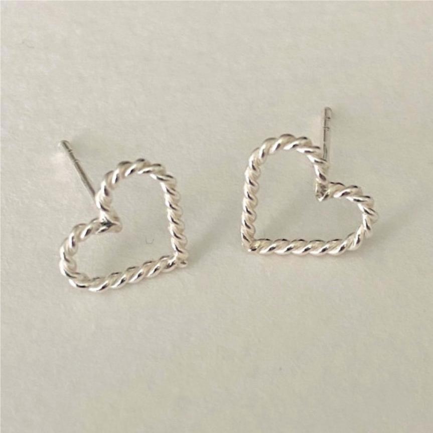 925 Sterling Silver Heart Shape Earrings