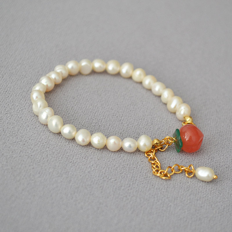 Freshwater Pearl Design Brass Bracelet Bangle