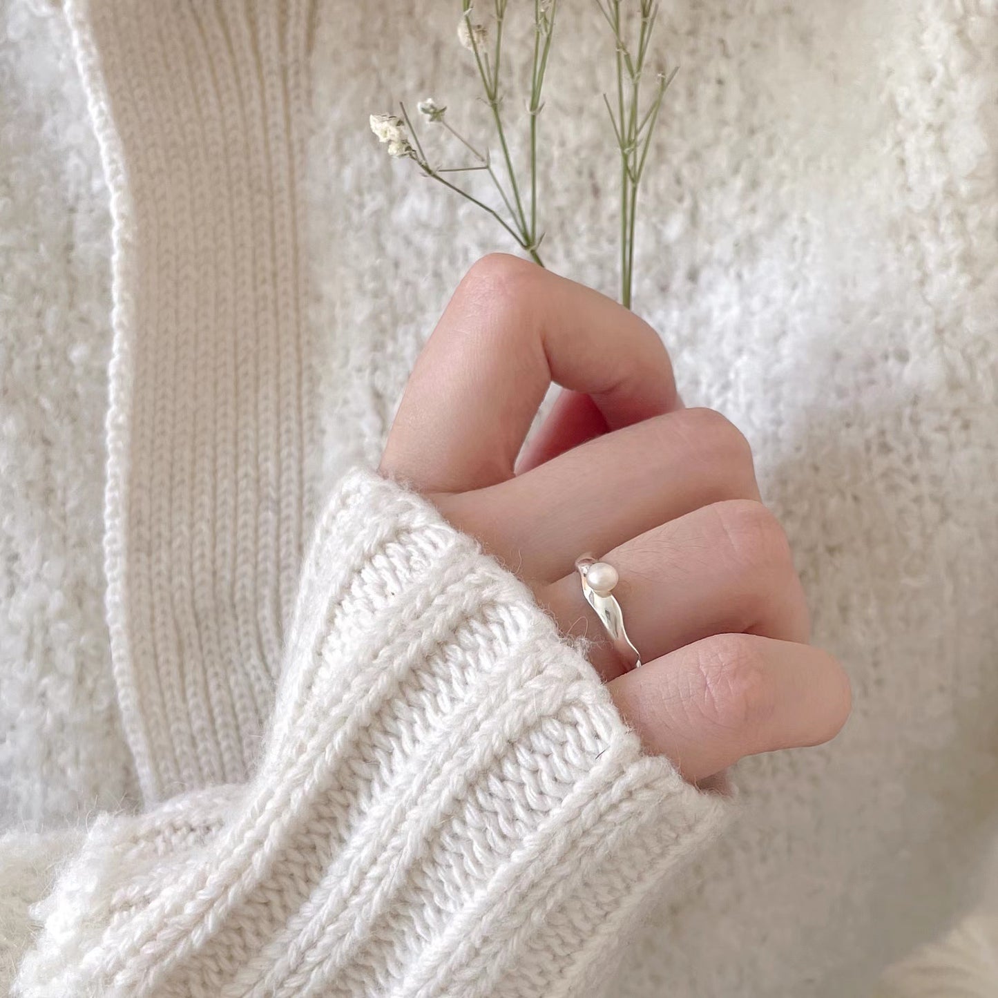 925 Sterling Silver Pearl Ring