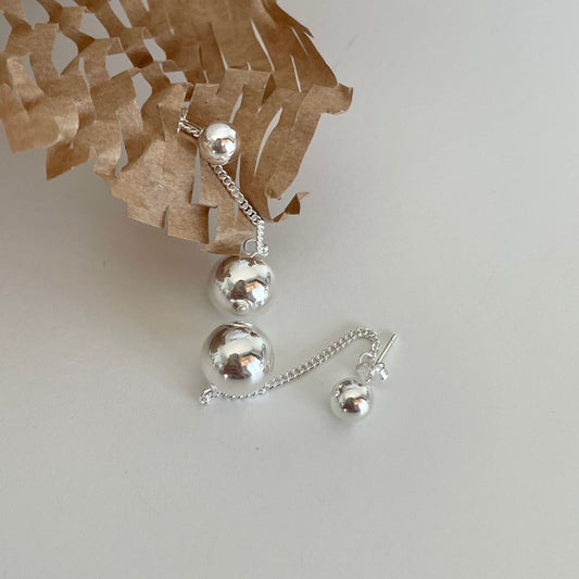 925 Sterling Silver Drop Ball Earrings