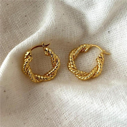 925 Sterling Silver Twisted Hoop Earrings