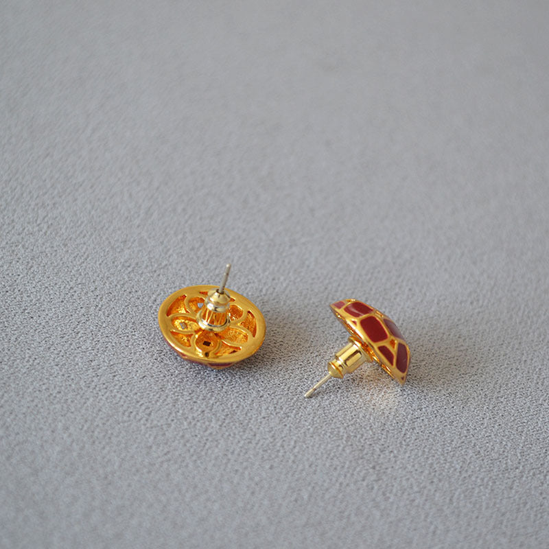 Brass Enamel Earrings