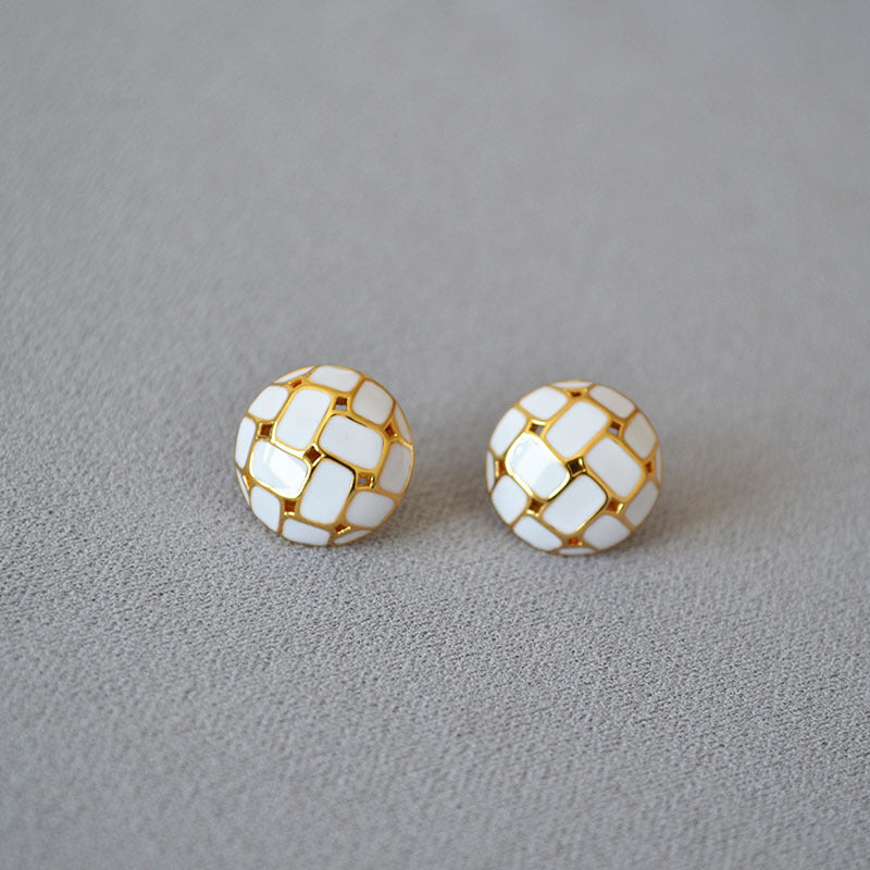 Brass Enamel Earrings