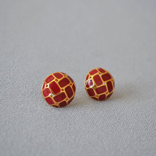 Brass Enamel Earrings