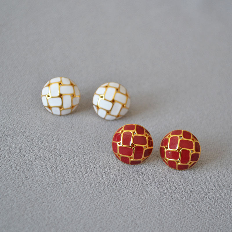 Brass Enamel Earrings