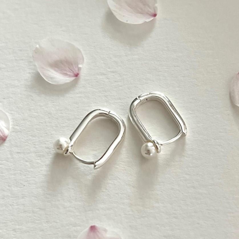 925 Sterling Silver Earrings With Shell Pearls