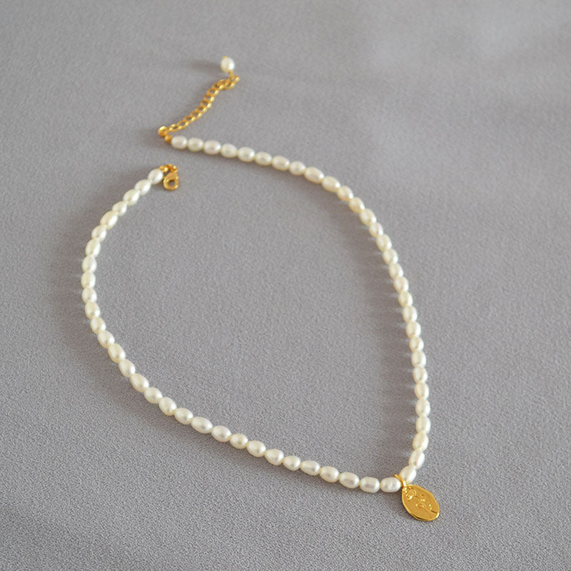 Brass Freshwater Pearl Necklace