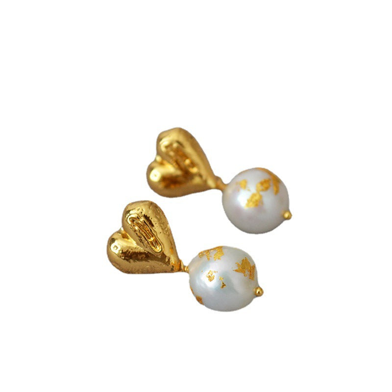 Brass Heart Earring Studs