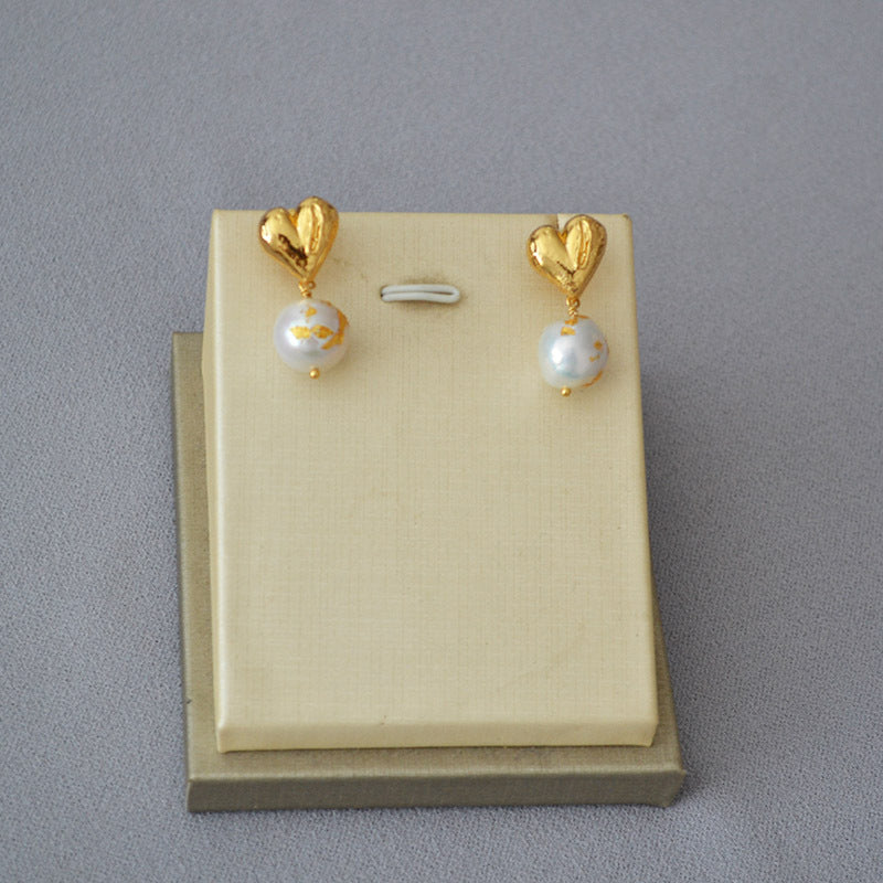 Brass Heart Earring Studs