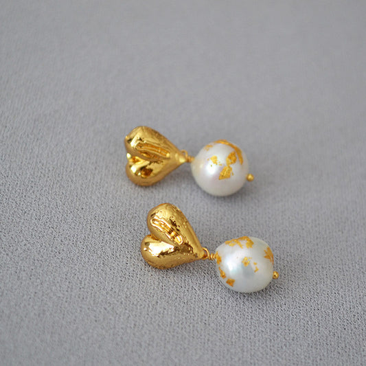 Brass Heart Earring Studs