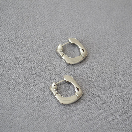 Brass Fashion Square Earrings