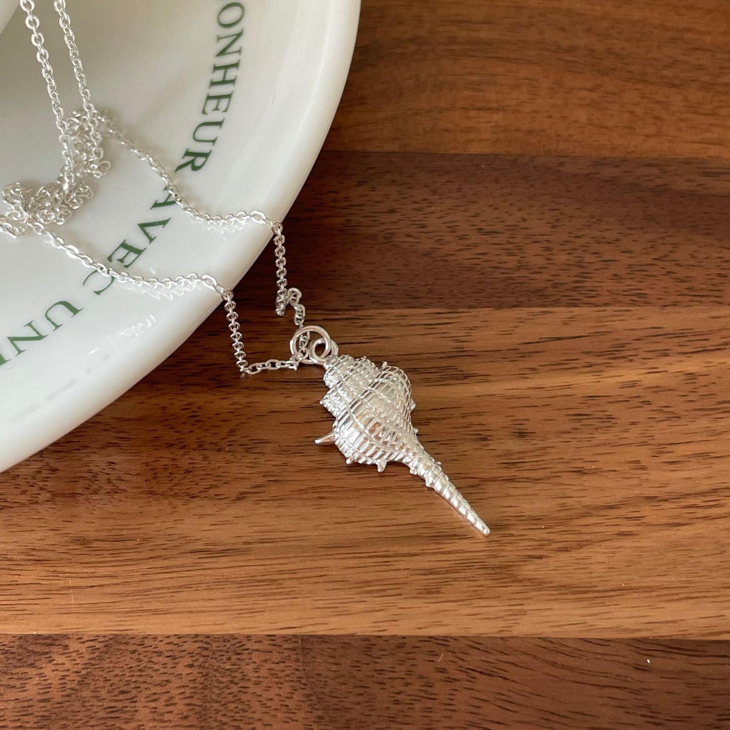 925 Sterling Silver Sea Snail Pendant Necklace