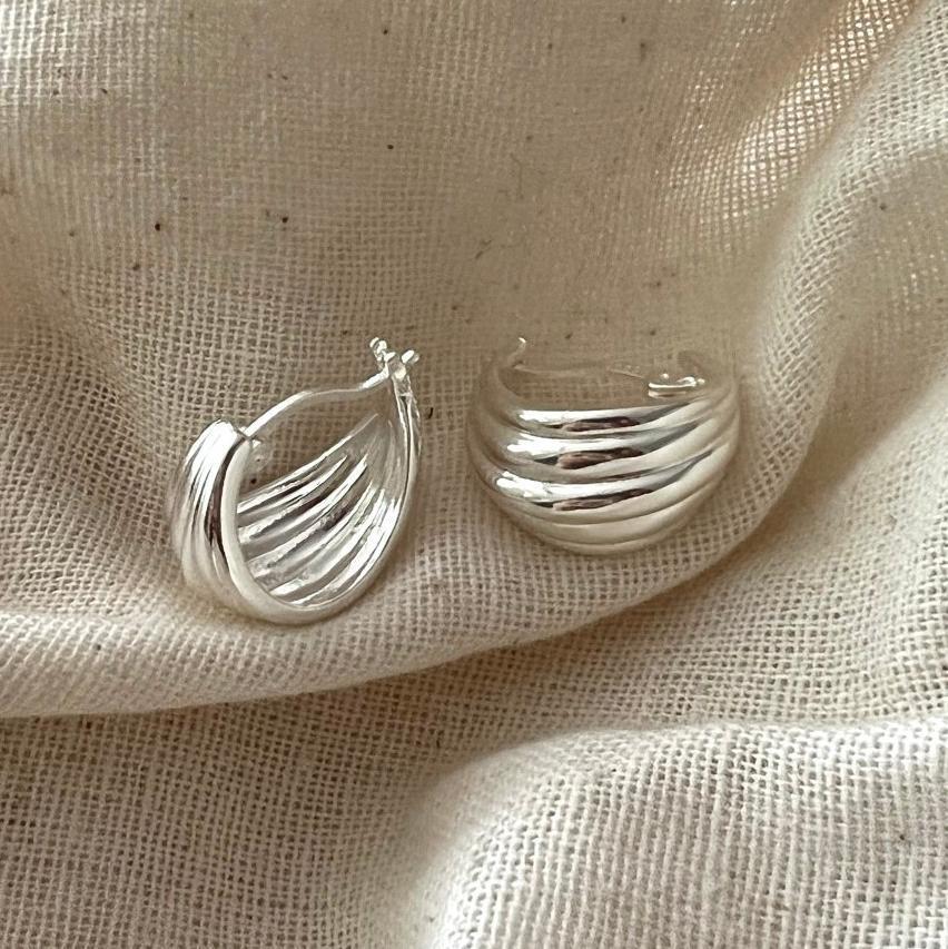 925 Sterling Silver Ins Fashion Hoop Earrings