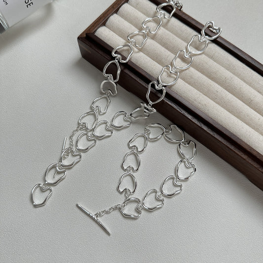 925 Sterling Silver Heart Bracelet Bangle