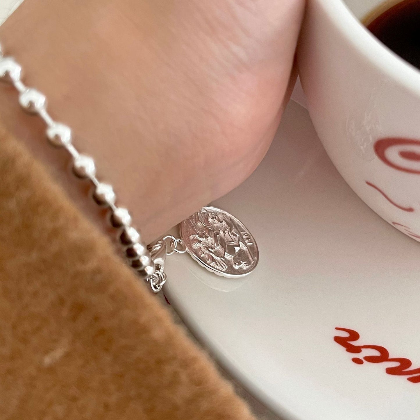 925 Sterling Silver Ball Chain Bracelet Bangle