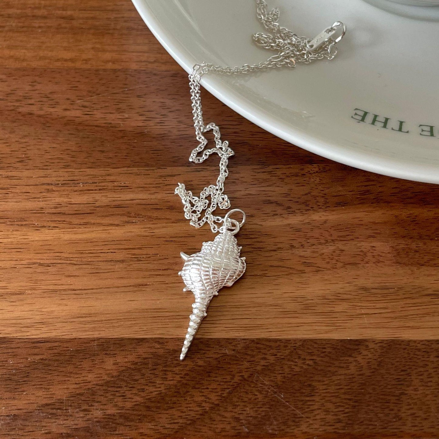 925 Sterling Silver Sea Snail Pendant Necklace