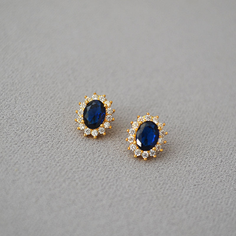 Brass CZ Earring with big stone