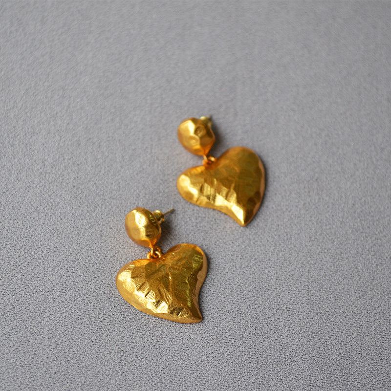 Trendy Brass Heart Shape Earrings