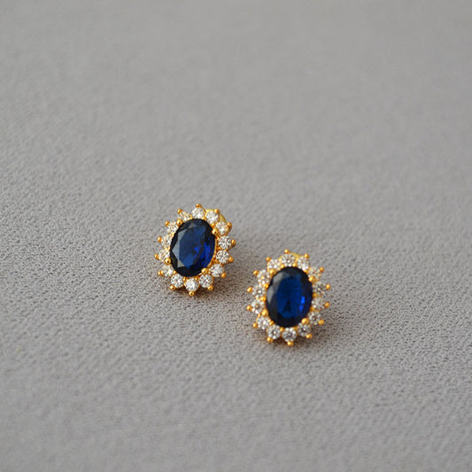 Brass CZ Earring with big stone