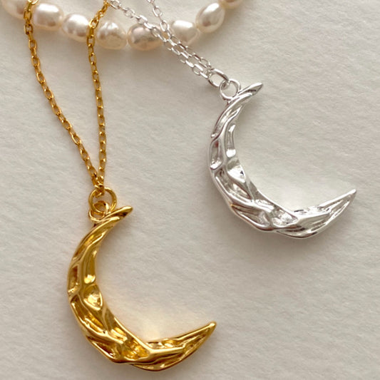 925 Sterling Silver Moon Pendant Necklace