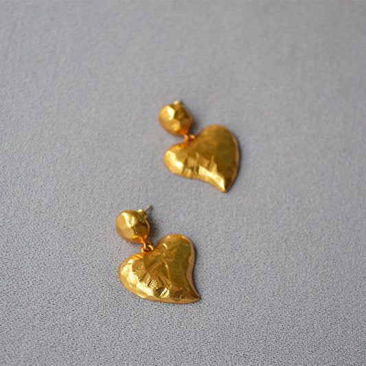 Trendy Brass Heart Shape Earrings