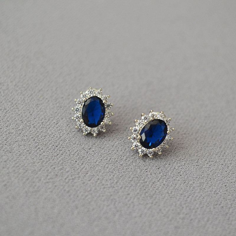 Brass CZ Earring with big stone