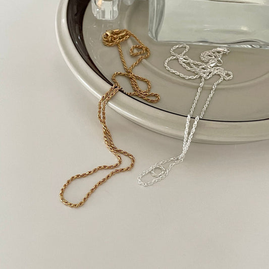 925 Sterling Silver Rope Chain Necklace