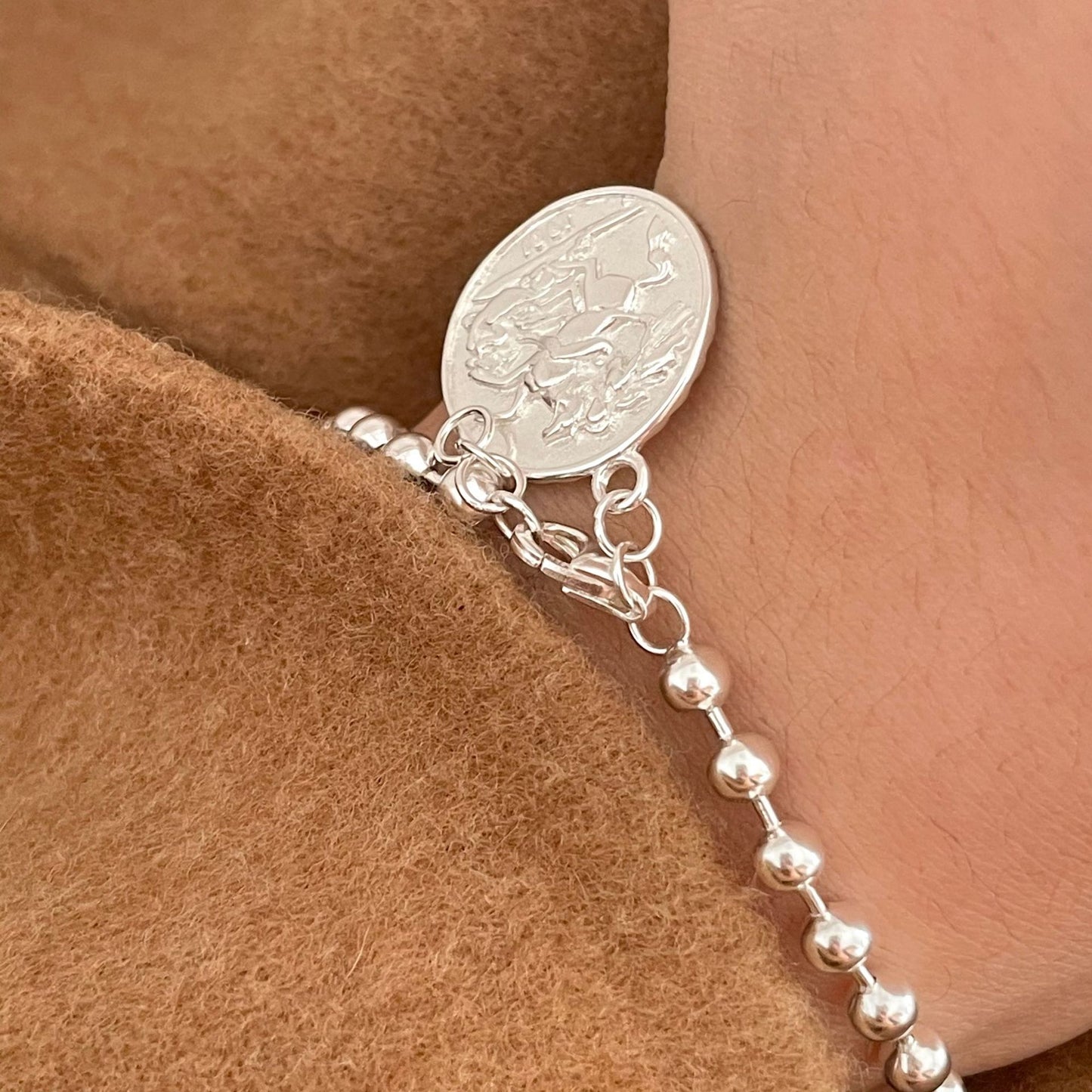 925 Sterling Silver Ball Chain Bracelet Bangle