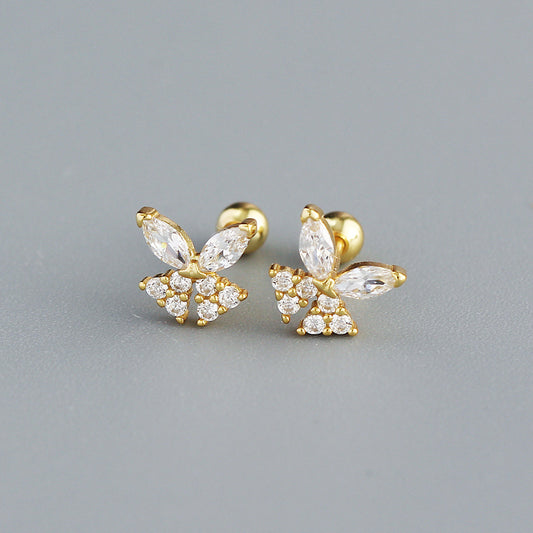 925 Sterling Silver Butterfly Stud Earrings