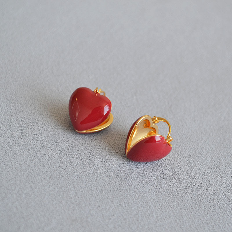 Brass Sweet Heart Earrings