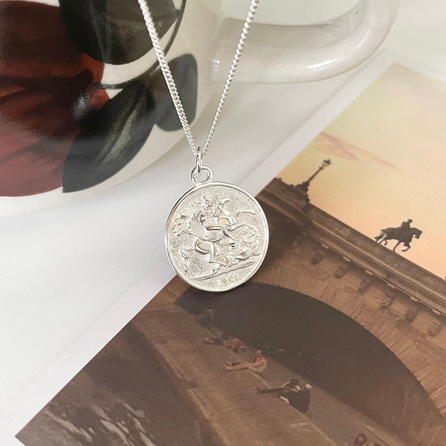 925 Sterling Silver Trendy Pendant Necklace