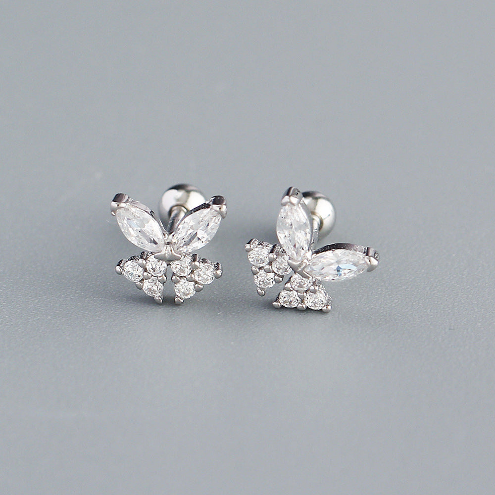 925 Sterling Silver Butterfly Stud Earrings