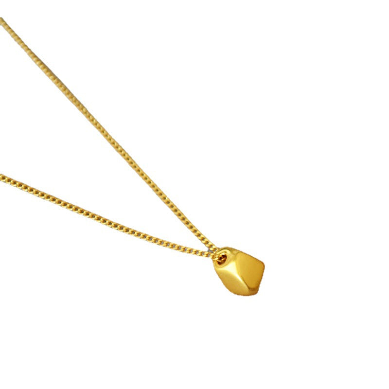 Brass Delicate Irregular Pendant Necklace