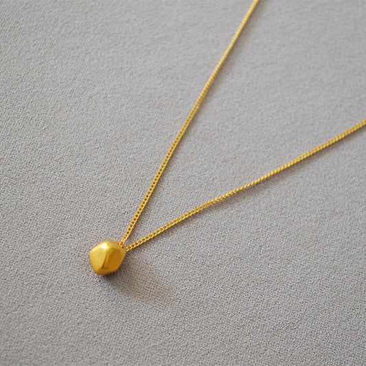 Brass Delicate Irregular Pendant Necklace