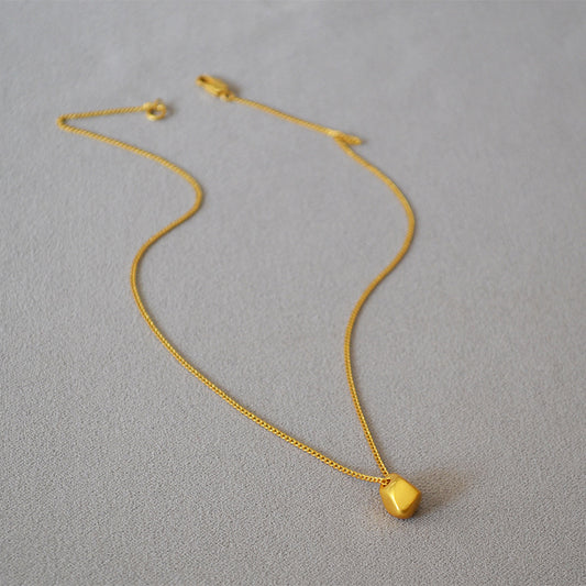 Brass Delicate Irregular Pendant Necklace