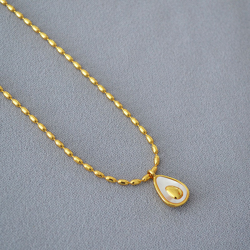 Brass Rice Bead Necklace