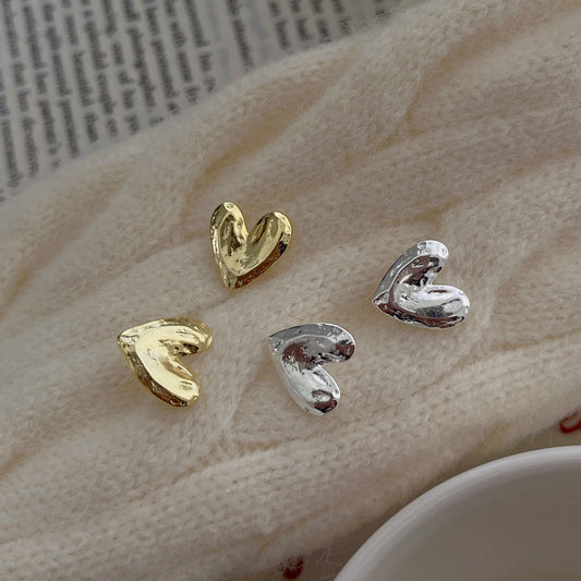 925 Sterling Silver Heart Earring Studs