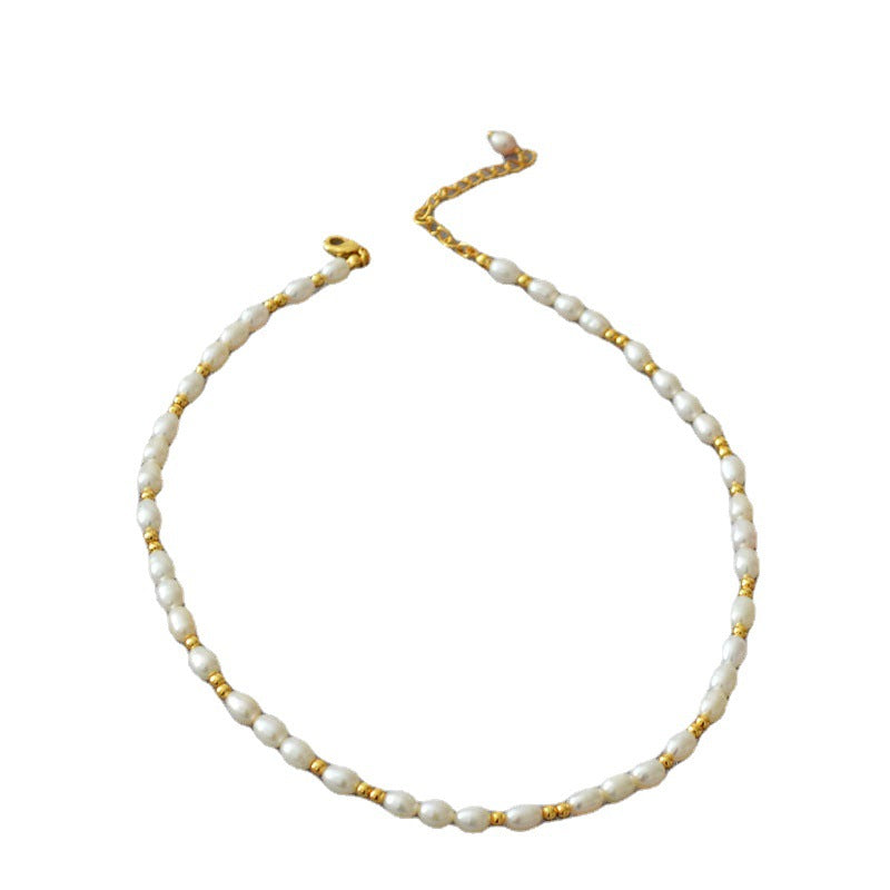 Brass Freshwater Pearl Necklace