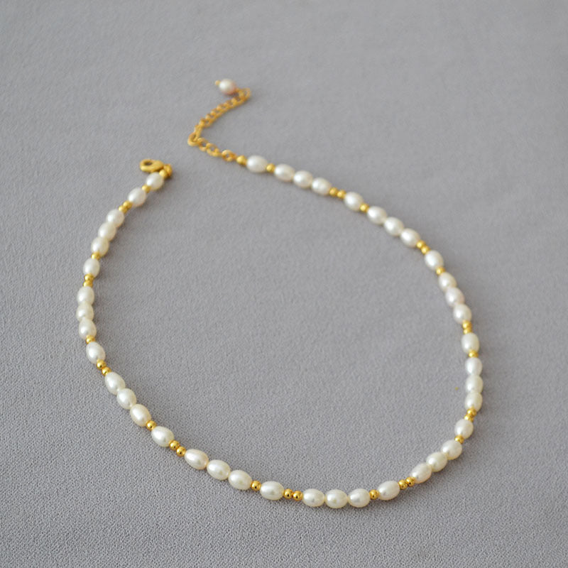 Brass Freshwater Pearl Necklace