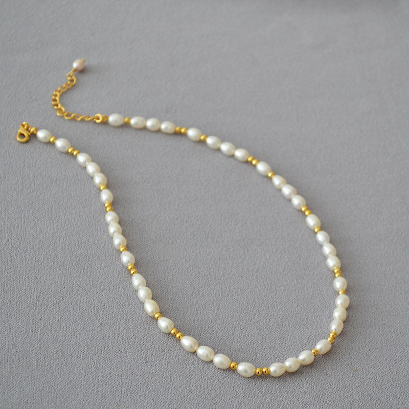 Brass Freshwater Pearl Necklace