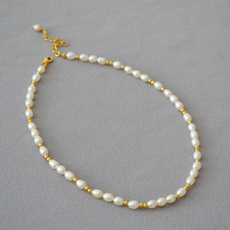 Brass Freshwater Pearl Necklace